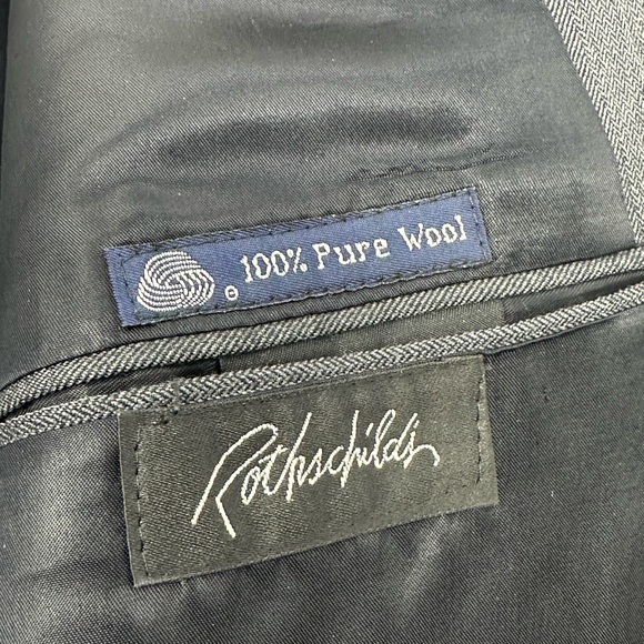 Vintage Burberry’s Jacket Mens 100% Wool Blazer Two Button Gray Pinstripe U2 - Picture 6 of 7